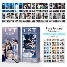 bandai Set de tarjetas postales TXT TOGORROW X TOGETHER (30 piezas tarjetas + 30 piezas LOMO + 360 piezas pegatinas), tarjetas fotográficas de alta definición, tarjetas LOMOS, Merch Merc para fans, regalo festivo, colección de postales, pequeño regalo