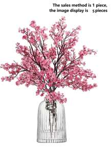 1PC/3/6PCS Artificial Flower Bouquet Babysbreath Wedding Decoration, Fake Plants Room Decor Fall Decor Fake Flowers Garden Autumn Decor Centerpieces Home Vase Decoration, Dining Room, Bedroom, Bathroom Decoration, Valentine's Day, New Year Decoration, Outdoor Garden Flower Arrangement, Shooting Props, Windowsill Flower Arrangement