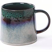 Large Ceramic Coffee Mugs, 20 - And Microwave Safe (Blue Green)-Holidaygift - Dark Green - View 1