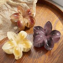 3pcs/6pcs New Colorful Plumeria Hair Clips, Retro Floral Side Grab, Half Grab, Ponytail Claw Hair Accessories For Women Hair Jaw Clip Hair Clamps Hair Clutch Hair Catcher Clip