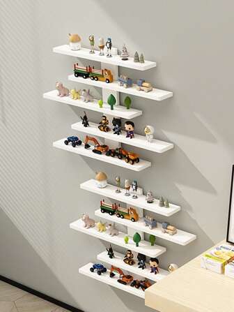 1pc Partition Wall Shelf, Floating Shelves No Drilling Wall-Mounted Bookshelf For Bedroom Kitchen, Decorative Wall Shelves Display Rack For Figurines, Ornaments, Storage