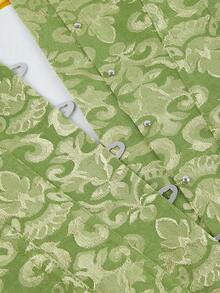 大码复古蕾丝边束胸衣，露肩复古提花紧身胸衣上衣 - 綠色 - 查看 7