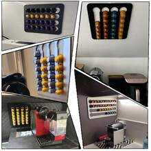 1pc Metal Coffee Capsule Holder, Creative Wall-Mounted Coffee Capsule Display & Storage Rack, No Drilling Required, Multiple Installation Options, Holds Up To 20/40 Capsules - Multicolor - View 7
