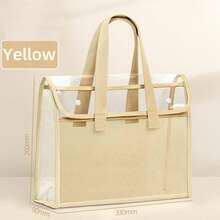 1pc Thickened Handbag, File Bag, A4 Transparent Waterproof, , Student Exam Review, Test Paper, Homework, Book Storage Bag,Back To School,School Supplies - Multicolor - View 13