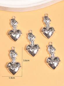 5pcs Silver-Plated Punk Style Skeleton Pendant DIY Charm Jewelry Craft, Halloween M601 - Silver - View 20