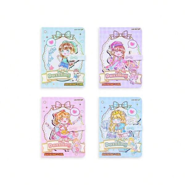 2/3/4, Notebook 64k Hard Face Color Page Magnetic Button Hand Account Book, Book Cartoon Hand Account Book Cute A6 Notebook Wholesale Small Book Cartoon Hand Account Book Cute Small Book High Appearance Level