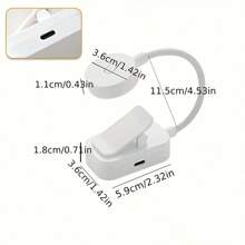 1 pieza Luz de lectura, modelo con LED blanco a batería/modelo recargable, luz nocturna de lectura portátil con pinza, muy adecuada para mesilla de noche, estudio, lectura, oficina e iluminación complementaria