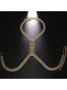 Sexy Lingerie Accessories,Sexy Body Chain For Women, Men & Crossdressers – Acrylic European And American Men, Women And Transgender People Body Chain, Summer Beach Bikini Green Rhinestone Chest Chain, Sexy And Luxurious Crystal Bra Chain For Nightclub Parties, Men.