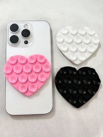 3个硅胶吸盘手机支架，通用粘贴式安装，创意多功能硅胶配件，适用于各种手机，提供视频和自拍稳定性