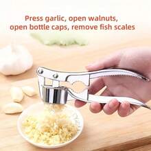 1个不锈钢蒜蓉压榨器，多功能蒜蓉压榨器，金属蒜蓉切碎器，可清洗蒜蓉刨丝器，厨房蒜蓉切碎器，姜汁榨汁器，蒜蓉压榨器，蒜蓉切碎器，金属蒜蓉压榨器，手动压蒜器，手持式姜蓉厨房工具，重型不锈钢蒜蓉压榨器和姜蓉刨丝器 - 多功能快拆式洗碗机厨房小工具（颜色/款式随机） - 彩色 - 查看 8