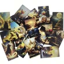 4,75" X 2,75"/12,06 cm X 6,99 cm Karty Tarota Golden Journey z książeczką, gra wróżbiarska, karta wróżbiarska