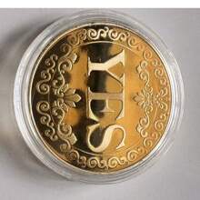 Yes No Commemorative Token Luck Coin, Golden, Silver, Copper