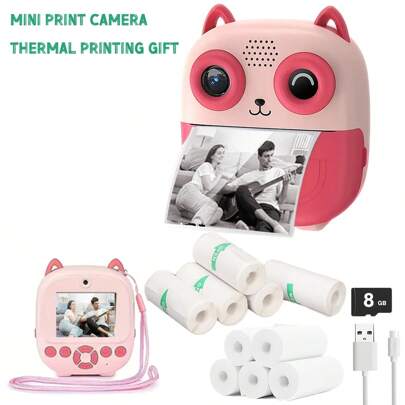 Digital Camera With Printing Function, Portable Multifunctional Photo Printer Camera With Rechargeable 18650 Lithium Battery - Creative Painting And Photography Gift