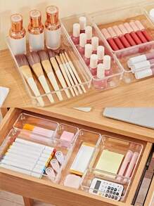 16pcs/Set Transparent Acrylic Drawer Storage Box, 5 Sizes, Independent, Freely Distributable, Multifunctional Desktop Organizer, Transparent Makeup Organizer, Beauty Storage And Organization, Dressing Table Display Rack, Bathroom Accessories, Jewelry Tray, Suitable For Makeup Products, Makeup Tools, Accessory Hair Clips, Office And Study Supplies Pencil Accessories, Home Decoration, Ideal Choice For Beauty Enthusiasts, Teacher And Student Gifts