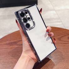 奢华电镀闪钻手机壳，兼容 17/16E/15/14/13/12/11/X/XS Max/XR/Pro Plus，Galaxy A02S-A07/A12-A17/A22-A26/A32-A36/A50-A56/S20-S25，荣耀 Magic/Reno/Smart - 黑色 - 查看 3