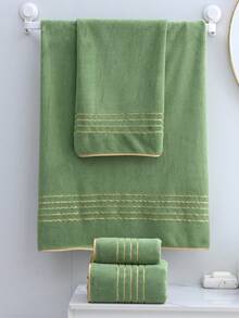 1 Stück/2 Stücke Luxus Gold Faden gesäumtes Korallen Samt Super Weich Extra Große Badetücher, Schnelltrocknend, Nicht Ausziehend, Saunatuch, Hochabsorbierend, Super Weich (Leicht & Dünn), Praktisch, Gästetuch, Hochwertige Dusch Handtücher, langanhaltend Badezimmer Accessoire, Perfektes Geschenk für Partner Dusch Handtücher für Schönheitssalon, Hotel Sport, Zuhause Essentials, Handtuch, Hautpflege - Grün - Übersicht 2