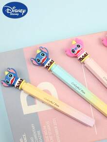 Disney 36pcs Disney Stitch Crystal Gradient Glitter Gel Pen - Officially Licensed Ombre Glossy Finish With Gold Foil Print, 0.5mm Quick-Dry Smooth Writing Pen With Mini Stitch Charm, Long-Lasting Ink For Writing/Drawing - Collectible Anime Stationery For Stitch Lovers,For School Supplies,Back To School