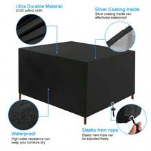 Heavy Duty Outdoor Waterproof Garden Patio Furniture Cover For Rattan Table Cube Outdoor - 黑色 - 查看 7
