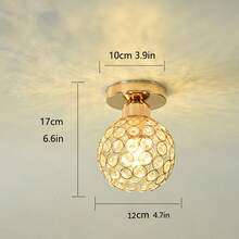 Nordic Modern Minimalist Corridor/Entryway/Balcony Crystal Ceiling Light, Elegant & Lightweight, Bulb Not Included