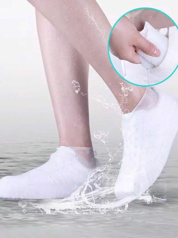 1 Pair Rubber Rain Boot Overshoes For Outdoor Use, Silicone Waterproof Shoe Covers, Rainy Day Shoe Cover, Reusable Non-Slip Rain