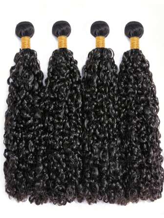 3 件装合成纬发接发自然黑色缝入式接发自然黑色深发束 22 英寸编织合成接发女士