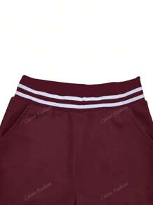 Jaqueta de beisebol feminina, roupa esportiva de cor sólida, roupa esportiva com bolso, conjunto de 2 peças para acampamento ao ar livre, moletom com capuz e cordão, roupa esportiva