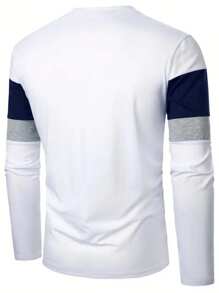 Men's Stylish Eagle Print Long Sleeve T-Shirt - Casual Crew Neck, Soft Polyester Blend, Perfect For Fall & Winter, Eagle Decor