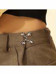1/2 Pairs Flowers Buckle Pants Waist Tightener Detachable Waist Buttons Pins Belts Accessories Pants Clips No Sewing Waistband Tightener - Multicolor - View 3