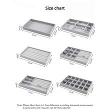 Juego de organizador de joyería apilable de 6 cajones, adecuado para aretes, anillos, accesorios pequeños y cosméticos, gabinete de exhibición de collares, caja de almacenamiento de pulseras, bandejas extraíbles, caja de almacenamiento y organización para mujeres, esencial de viaje, esencial de regreso a la escuela, decoración de habitación - Gris - Ver 6