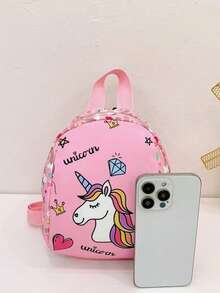 休闲轻便户外粉色独角兽背包，可爱返校紧凑型背包 - 彩色 - 查看 2