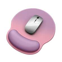 腕带鼠标垫，腕部保护，符合人体工程学的电脑腕托鼠标垫 - 记忆海绵腕托鼠标垫，用于工作、设计、游戏、编程、宿舍必需品、办公桌配件、送给男朋友的礼物、返校
