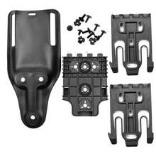 Plataforma de Funda de Pistola de Baja Montura Sistema de Bloqueo Rápido Táctico para Funda de Pistola Universal Funda de Pistola de Pierna Caída para Caza - Adaptador negro - Ver 1