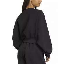 Adidas Sudadera de cuello redondo relajada y suave para mujer - Negro - Ver 2