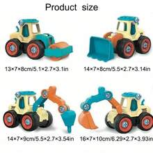 Children's Disassembly Engineering Car Toy DIY Nut Assembly Puzzle Disassembly Simulation Sliding Excavation Disassembly Car - Multicolor - View 7