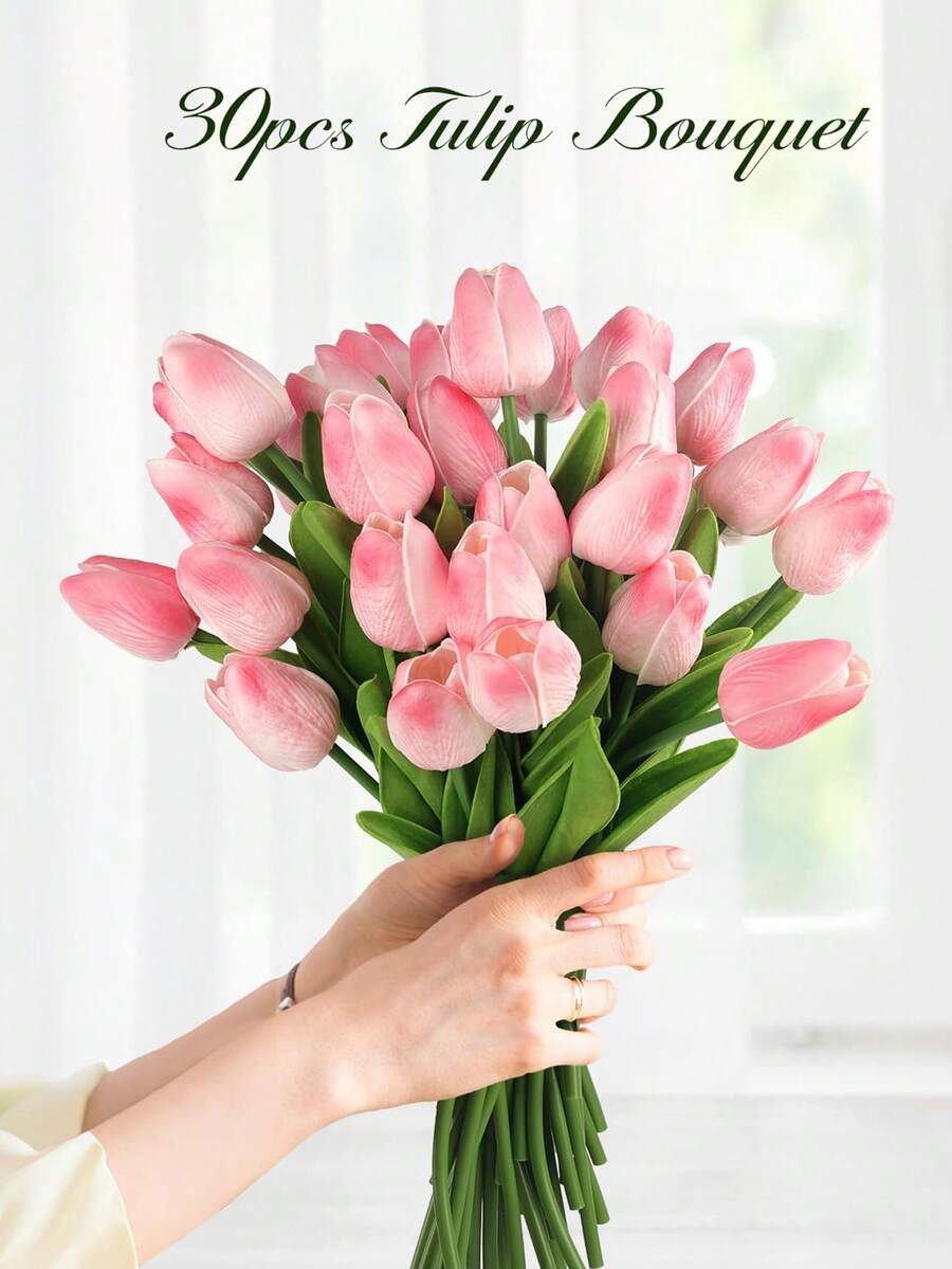 3/5/10 件优质郁金香人造花 - 真实触感花束，适用于家居装饰、婚礼布置、派对活动、酒店装饰、节日礼物、情人节、新年装饰、复活节装饰、客厅和卧室造型、DIY 花卉工艺品、桌面装饰、花墙设计、花园装饰、节日气氛、装饰玫瑰、装饰风格。