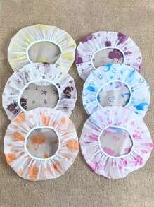 10pcs/5pcs/3pcs Double-Layer Shower Cap, Hair Mask Cap, Waterproof Bath Cap, Oil-Proof Hat, Shampoo Cap, Shower Bathing Cap, Waterproof & Thickened Home Bathroom Decor Fall Decor