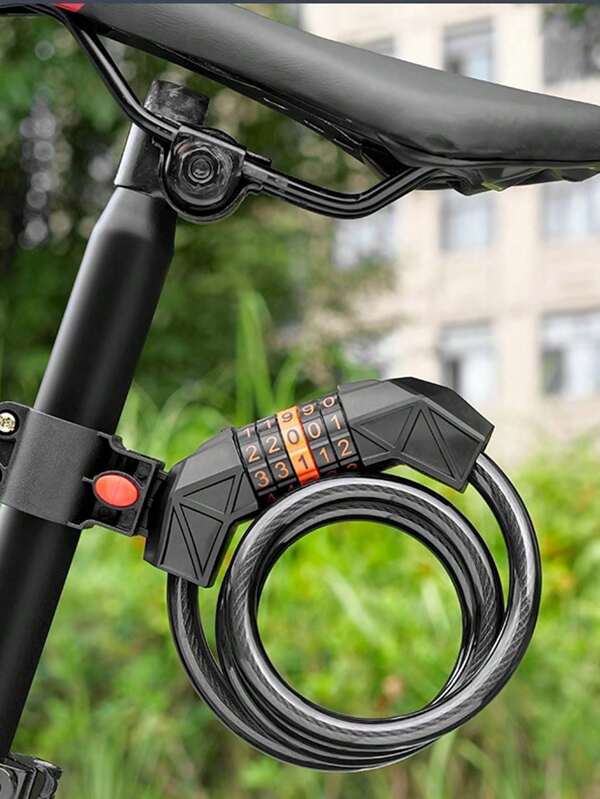 1,2m Cadeado de Corrente para Bicicleta com Suporte, Cadeado de Bicicleta Elétrica, Cadeado Estilo Motocicleta, Cadeado Anti-Furto, Cadeado de Bateria de Bicicleta, Cadeado de Bicicleta de Montanha, Cadeado de Bicicleta Portátil