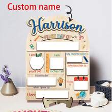 Placa Personalizada Primeiro Dia de Aula, Placa Último Dia de Aula, Etiqueta de Nome Personalizada, Placa Volta às Aulas, Quadro de Anúncio do Primeiro Dia de Aula, Materiais Impressos Gráficos, Volta às Aulas, Presente Personalizado, Marco - Cartão de registro escolar - Visão 2