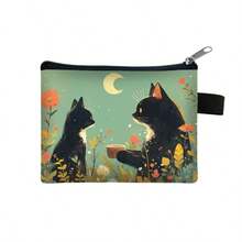 Cute Cat Compact Wallet, Exquisite Unique Coin Purse, Zipper Coin Pouch, Portable Pocket Wallet, Key Holder Wallet, Mini Wallet, Coin Bag, Small Cash And Credit Card Organizer, Suitable For Travel, Daily Shopping, Back To School Essential, Gift For Teachers And Friends - Green - View 13