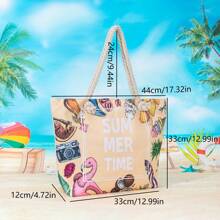Bolso de compra casual y de vacaciones con estampado de moda