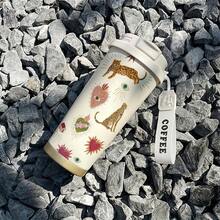 bablov 500ml铃兰水杯轻奢高端便携咖啡杯陶瓷内胆杯高颜值男女通用水杯车载户外便携杯 - 彩色 - 查看 6