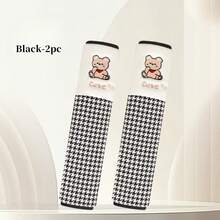 2pcs 25cm Car Seat Belt Shoulder Pad Cover - Embroidered Cute Teddy Bears, Soft Universal Car Accessories