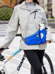 1 pieza Bolsa de botella de agua de nailon, Riñonera deportiva para exteriores, Bolsa deportiva multifuncional para teléfono, Bolsa de pecho ultra ligera y transpirable