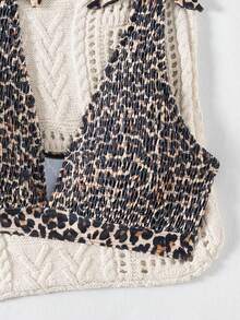 Summer Sexy Halter Printed Beach Swimsuit Top - Multicolor - View 5