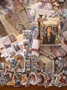 147 Stücke Vintage/Retro Scrapbooking dekorative Aufkleber, Slow Living Serie, geeignet als Geschenk, für Büro, Zuhause, Markierung, Etiketten, Klassenzimmer, Unterhaltungsspielzeug, Schülerplaner DIY kreative vintage Dekorationsaufkleber, Schulmaterial, Schulanfang