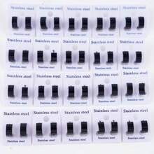 12 Pairs/Lot Fashion Simple Width Of 4/6mm Smooth Geometric Stainless Steel Earrings Men's Women's Daily Exquisite Jewelry