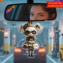 1pc Halloween Pendant Creative Skull Bag Bag Key Car Rearview Mirror Decoration Ornament Home Decor Perfect Gift For Friends And Family .