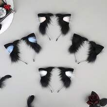 Cute And Sexy Women'S Plush Cat Ear Headband Hair Accessory, With Bendable Ears, Perfect For Role-Playing, Parties, And Daily Wear, Ideal For Halloween Parties And Valentine'S Day Gifts - 黑色 - 查看 3