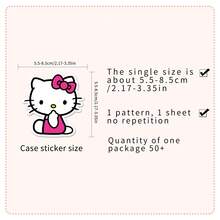 50PCS Funny Hello Kitty Anime Stickers Sanrio Decals DIY Motorcycle Travel Luggage Skateboard Classic Toy Cute Stickers, School Supplies,Back To School - Multicolor - View 2