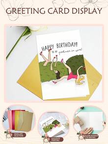 1PC Thiệp chúc mừng sinh nhật "Drinking Buddies" vui nhộn kèm phong bì - Thiết kế hoạt hình vui nhộn về những người bạn cùng nhau thưởng thức rượu vang - Hoàn hảo cho các buổi tụ họp bạn bè và gia đình - Lựa chọn tuyệt vời cho thiệp sinh nhật vui nhộn - Nhiều màu - Xem 2